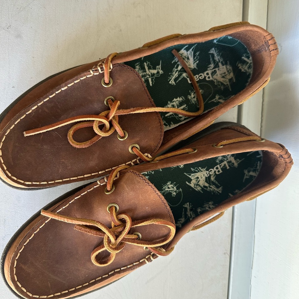L.L. Bean Chestnut Leather Boat Shoes